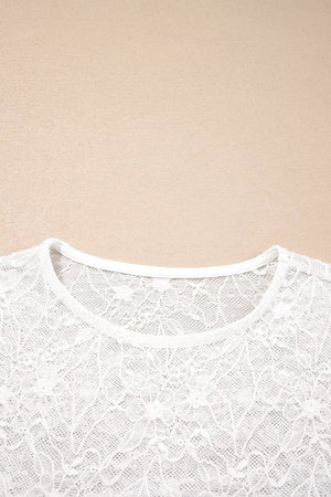 Long Sleeve Sheer Mesh Lace Top option 6