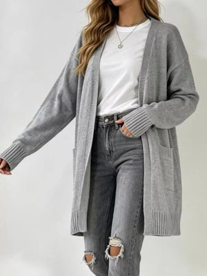 100% polyester Care instructions: Machine wash cold cardigan in Black with relaxed silhouette