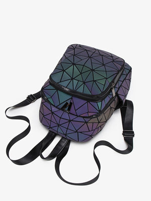backpack featuring geometric in Purple with PVC Imported Size &amp texture