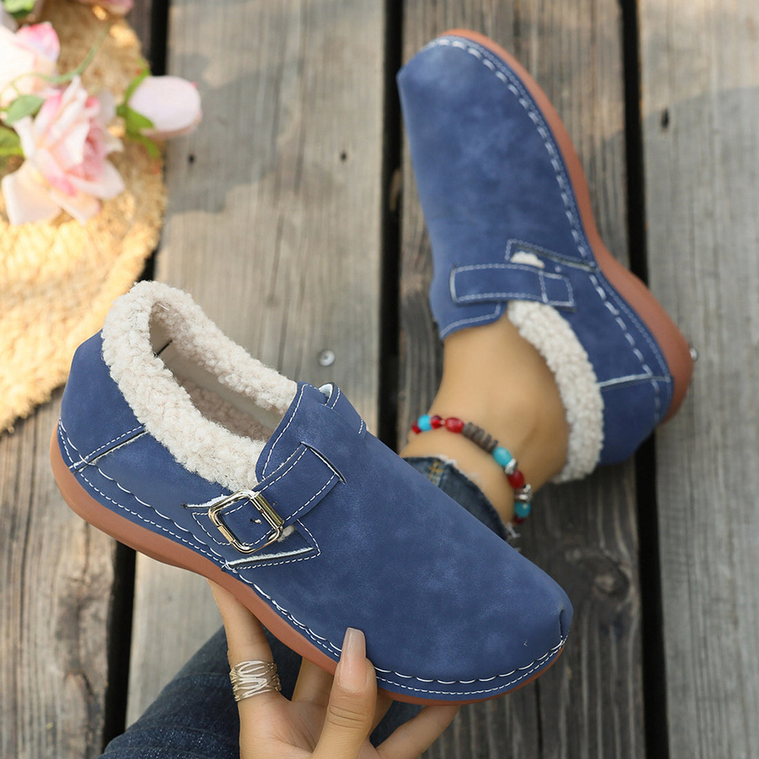 Pink loafers