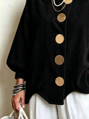 vintage-inspired jacket in Dark Brown with collared