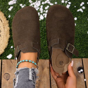 Brown clogs