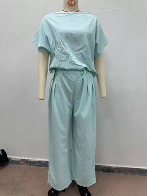 rose pink two-piece set with plus-size and cap sleeve