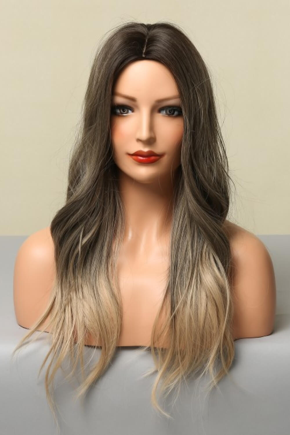 Ombre Wave Synthetic Wig in Ash Brown/Blonde Ombre with loose waves