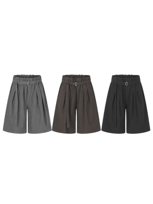 95%cotton,5%spandex Care instructions: Machine wash cold capris in Brown with wide-leg silhouette