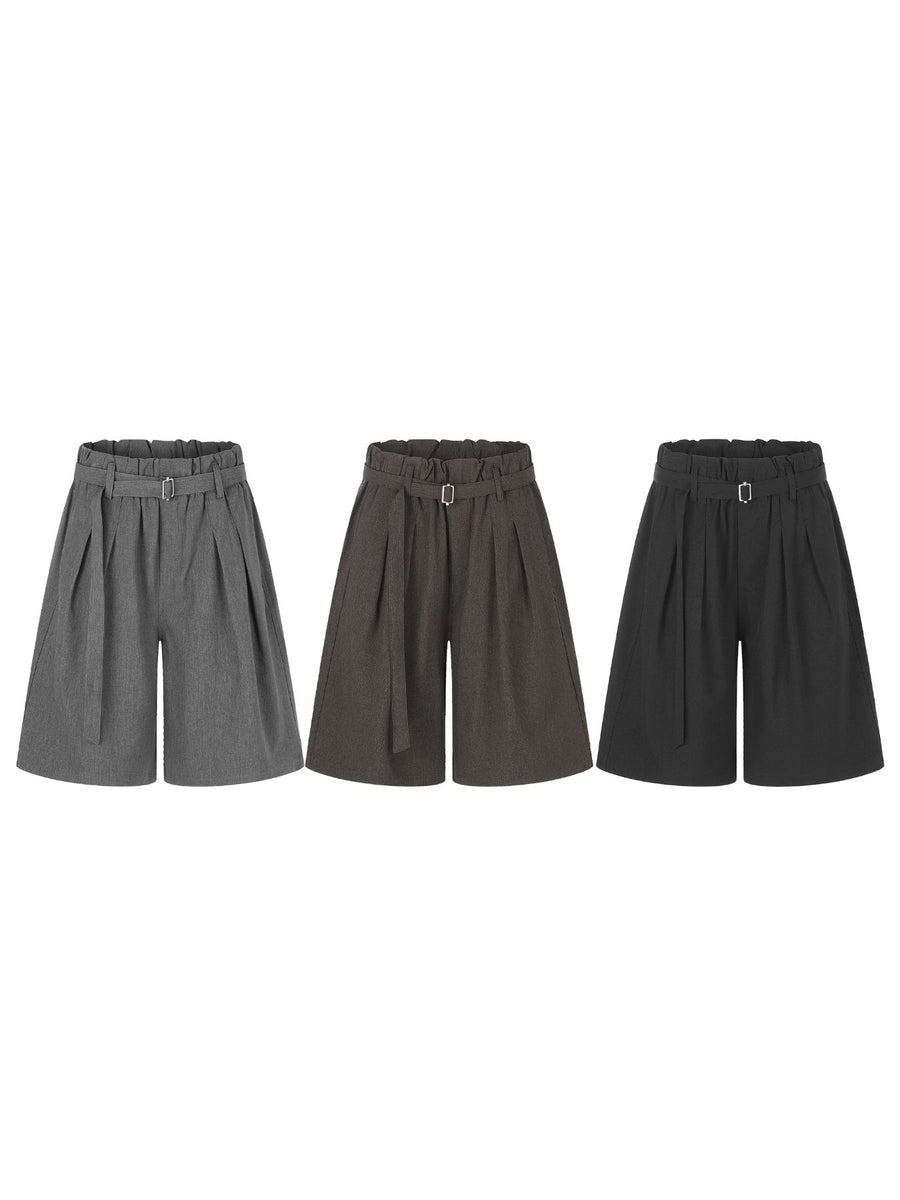 95%cotton,5%spandex Care instructions: Machine wash cold capris in Brown with wide-leg silhouette
