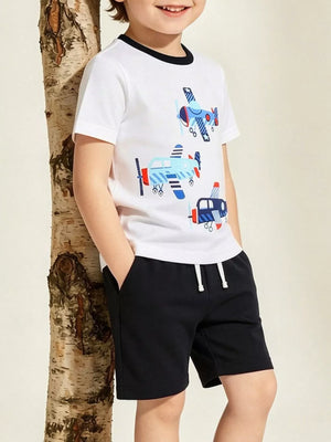 Adorable airplane print toddler outfit for boys and girls