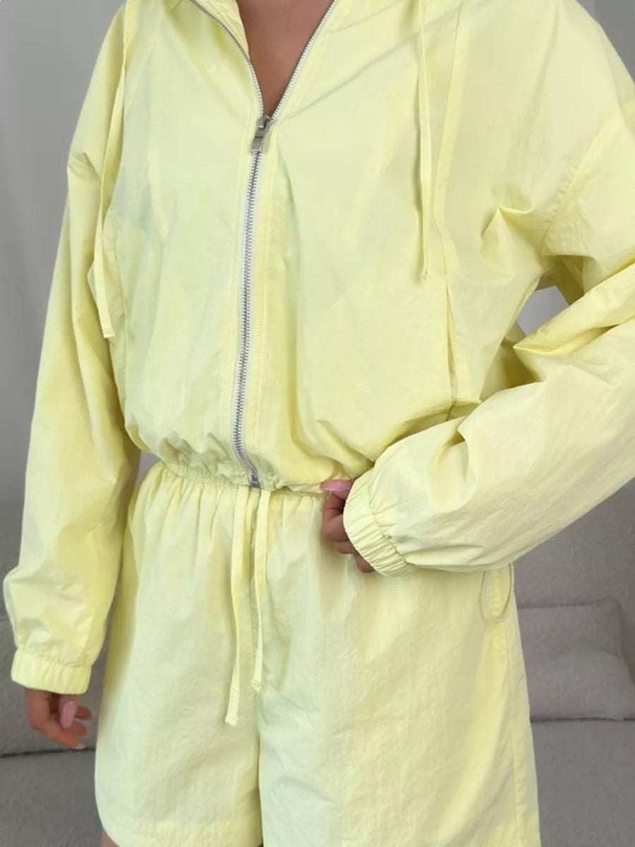 Lightweight Hooded Jacket And Shorts Set, view 13