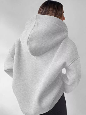 zip hoodie in Khaki