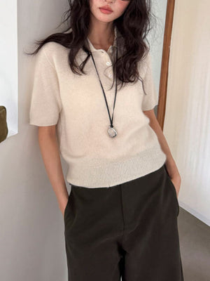 Coffee Brown polo shirt with hip-length and half-button