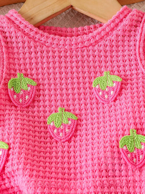 Children's Strawberry Tank And Shorts Set in Pink
