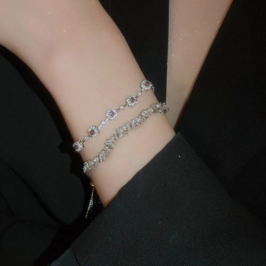 ACCESSORIES in silver with zircon embellishment and wrist-length