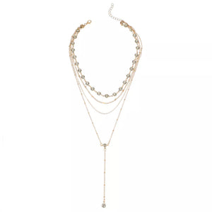 Multi-layered Rhinestone 18k Gold-plated Choker Necklace option 5