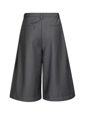 80% Polyester, 20% Viscose Care instructions: Machine wash cold capri pants in Grey with wide-leg silhouette
