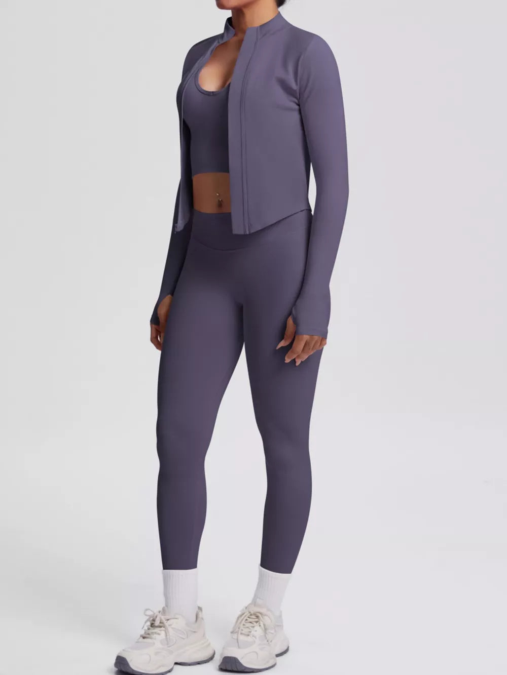 Tank Zip-up Jacket And Leggings Active Set in Rust