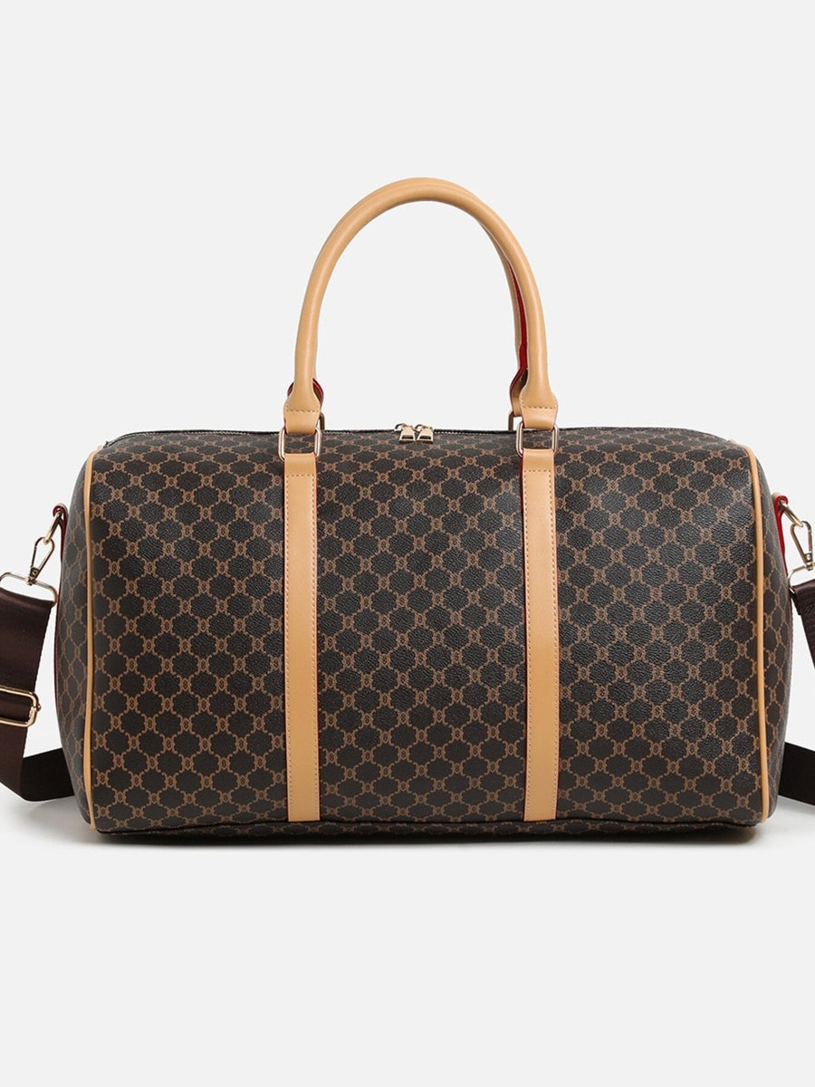 duffle bag in Dark Brown with geometric and reinforced handles