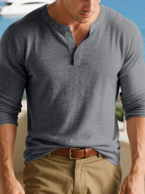 classic henley in Dark Gray with henley