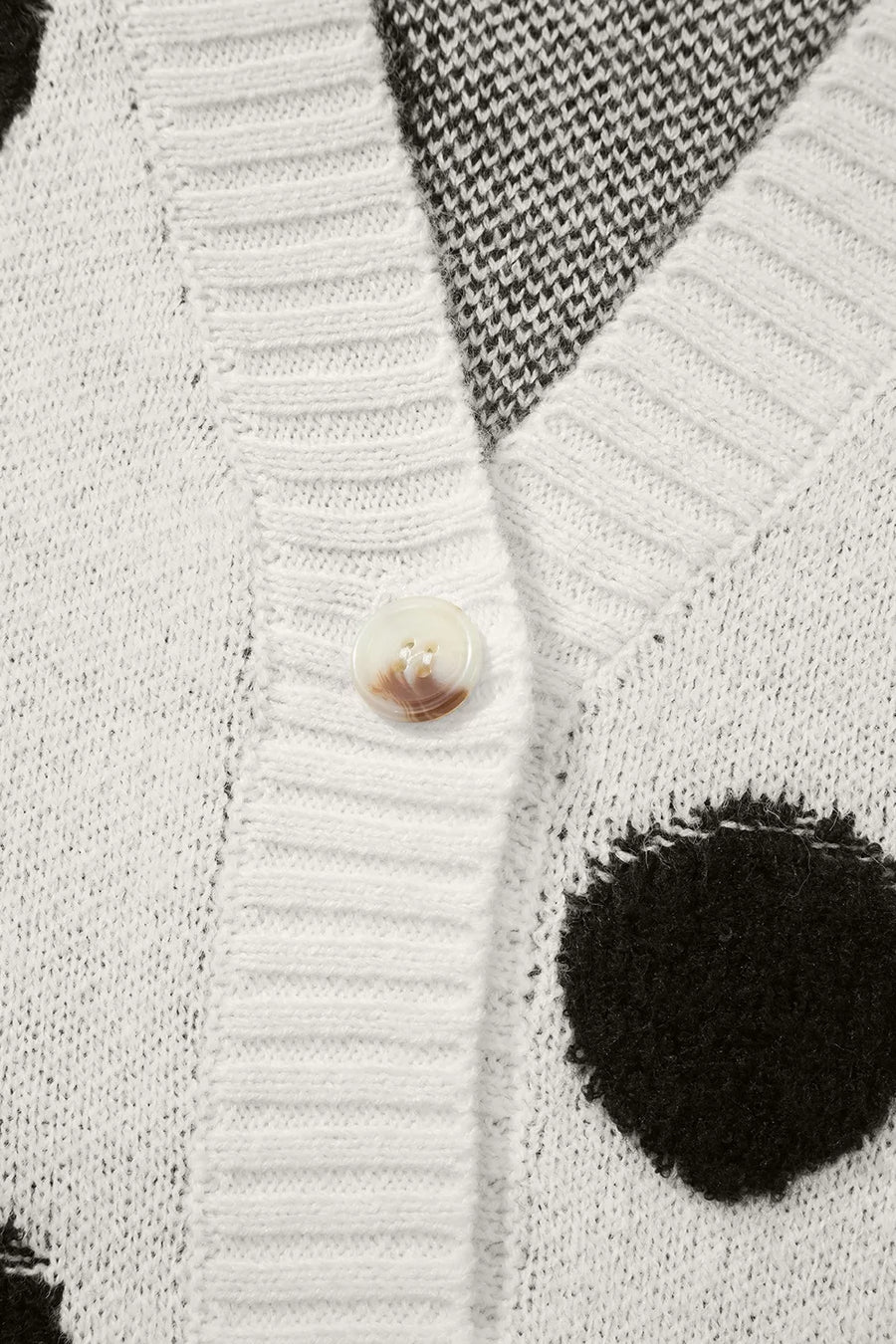 Polka Dot Button Up Cardigan in White, view 13