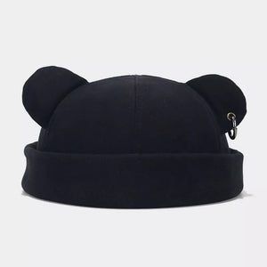 cotton Imported Size &amp hat in Black with fitted silhouette