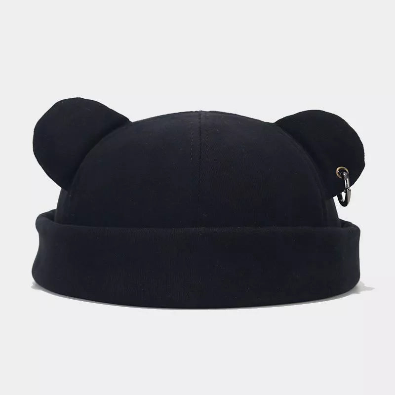 cotton Imported Size &amp hat in Black with fitted silhouette