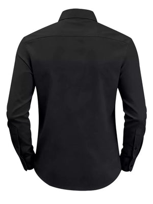 Men's Slim Fit Button Up Shirt Plus Size in Black, view 11