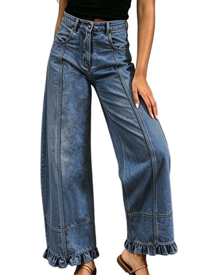 jeans in Dark with buttoned and full-length