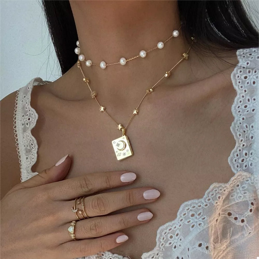 clear necklace with adjustable length and N/A