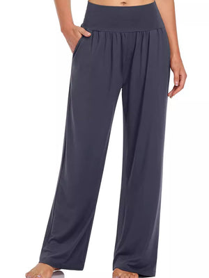 wide-leg pants in Light Coffee with pocketed and full-length