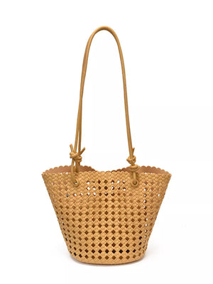 PU Leather Imported Size &amp handbag in Gum Leaf with A-line silhouette
