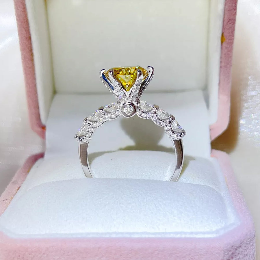 0.3 Carat Sterling Silver Solitaire Moissanite Ring in this colorway