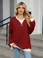 Gold relaxed sweatshirt with round neck