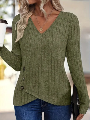 modern t-shirt in Army Green with v-neck