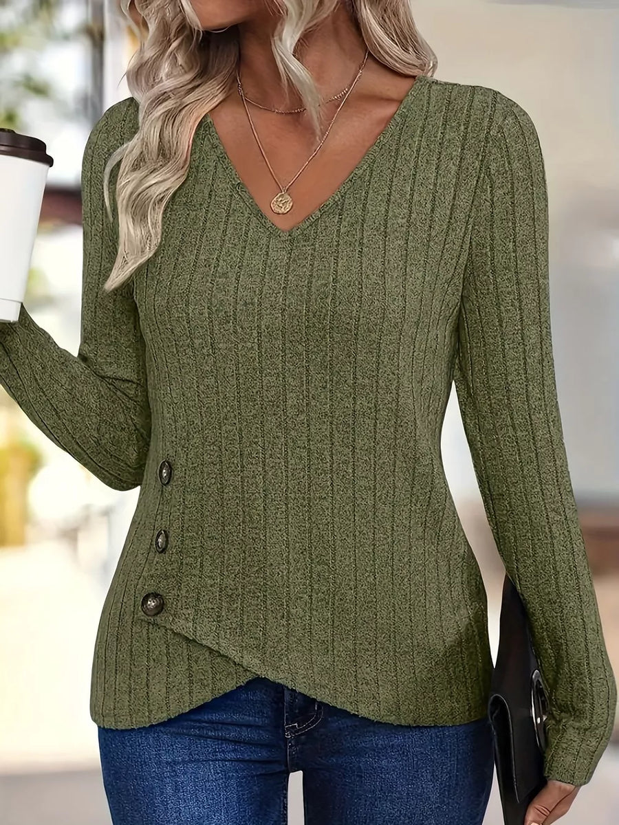 modern t-shirt in Army Green with v-neck