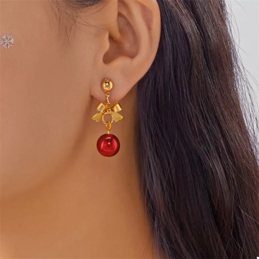 18K Gold-Plated, Resin, Zinc alloy Care instructions: Avoid wearing during exerc earrings in red with drop silhouette