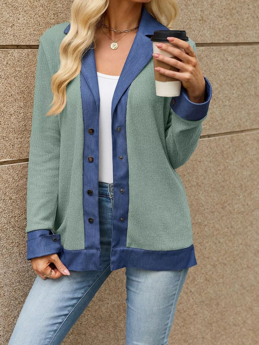 Blue regular blazer with notch lapel