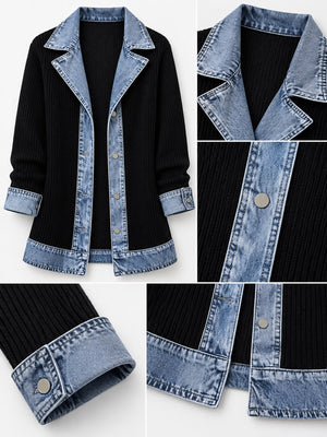 casual cardigan in White with collared