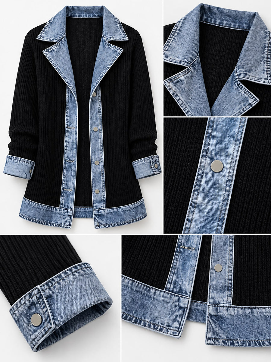 casual cardigan in White with collared
