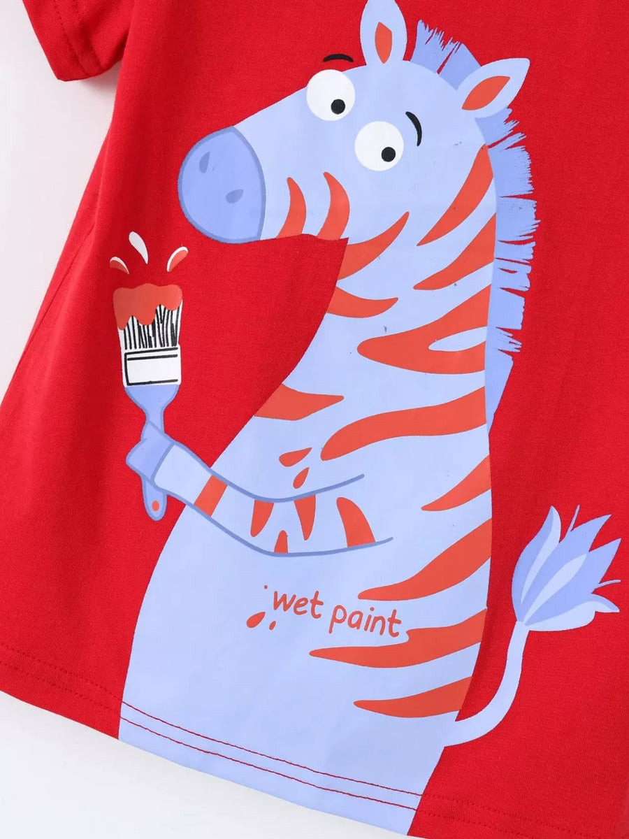 Children's Zebra Round Neck T-shirt option 4