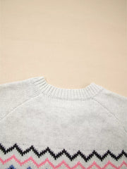Stripe Geometric Button Up Sweater Cardigan option 9