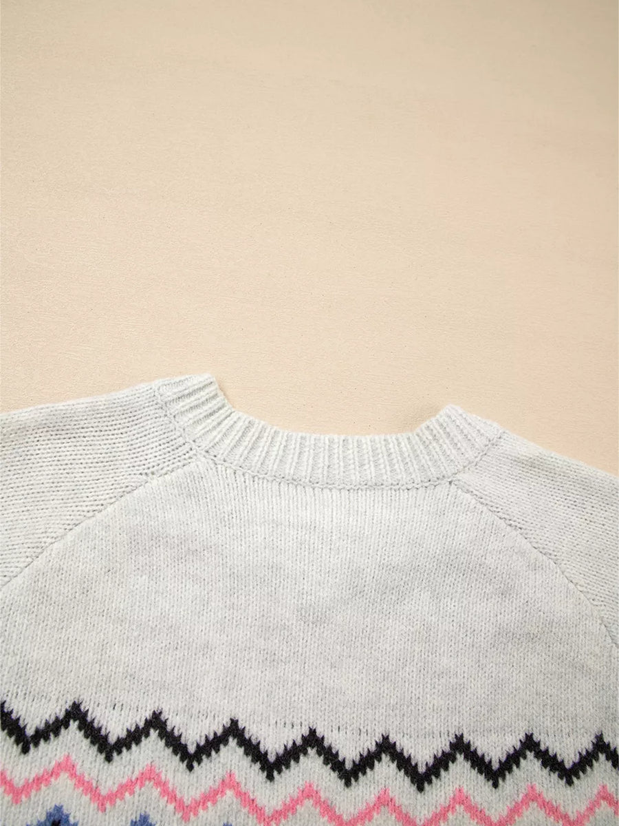 Stripe Geometric Button Up Sweater Cardigan option 9