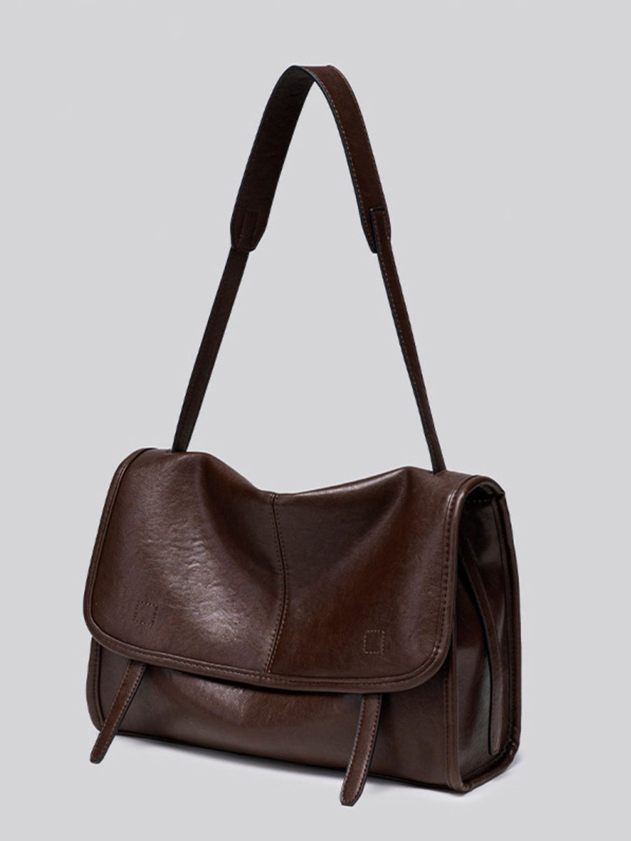 Brown with messenger bag with adjustable strap 12