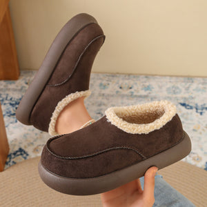 Coffee Brown boots with low-cut and slip-on