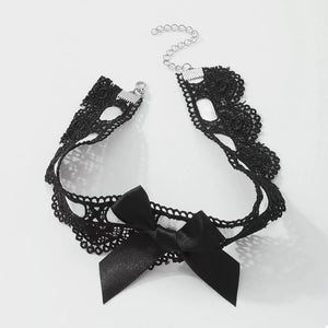 choker featuring floral in black with 18K Gold-Plated, Alloy, lace, fabric Care instructions: Avoid wearing during exe