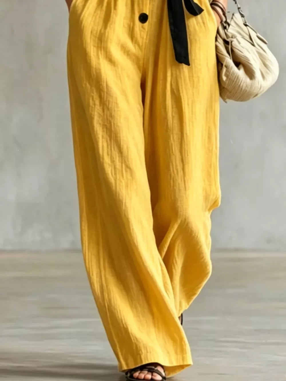 White relaxed jumpsuit with v-neck