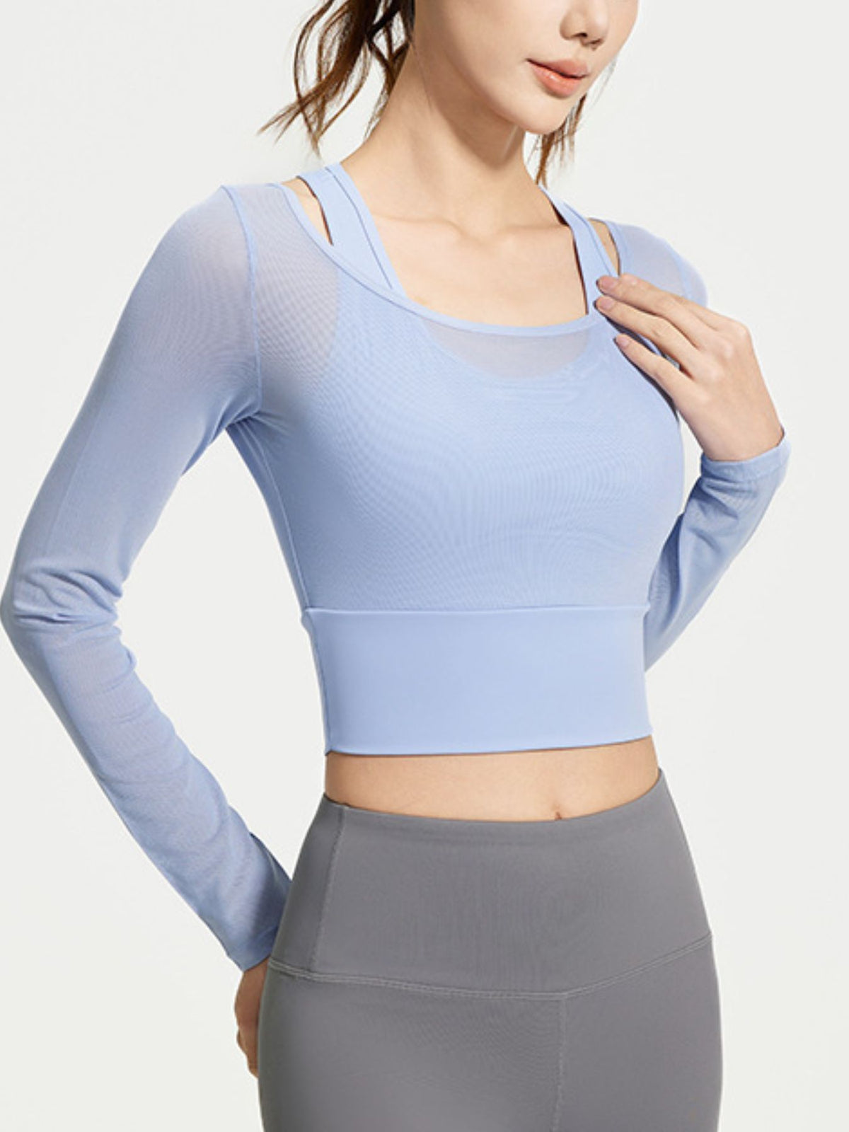 t-shirt in periwinkle featuring lightweight and fitted fit