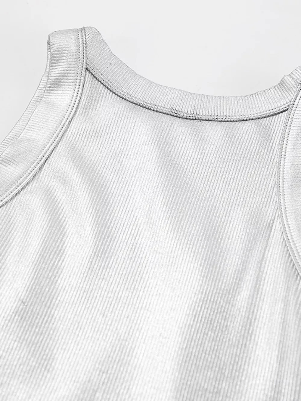 silver tank top