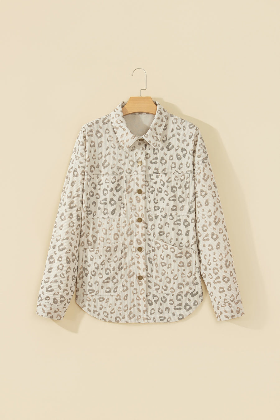 Khaki regular jacket with collared