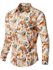 white button-up shirt with floral and collared