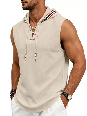 Black regular vest with hooded