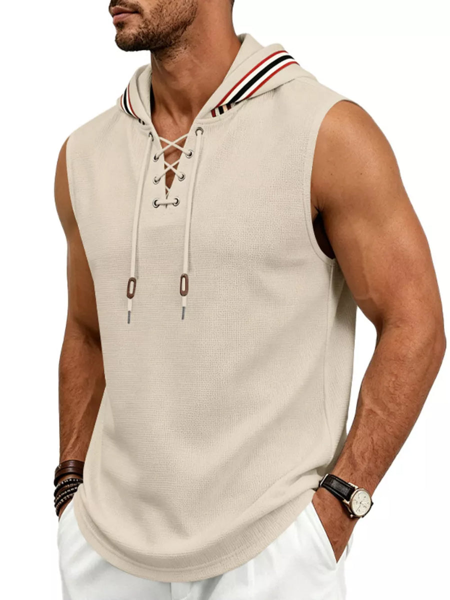 Black regular vest with hooded